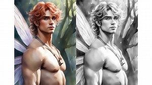 Male Fairies Grayscale Coloring Book: 40 Adult Coloring Pages (digitalprints) - Etsy