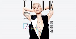 Miley Cyrus, sexy, skinny, tattooed and Mohawked on Elle UK magazine cover