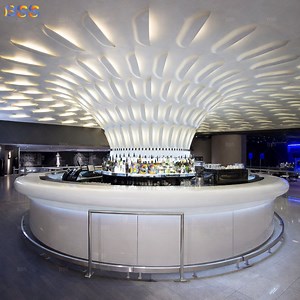 [Hot Item] Big Round Bar Counter for Hotel Restaurant Club Lounge Custom Corian Solid Surface Circular Bar Counter