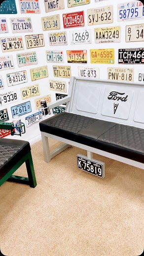 Custom ford benches for more info please dm. #custom #powdercoating #custommade #mancaveideas #tailgatebench #ford #fordtrucks | Porras Custom Metal