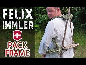 How to improvise a Pack Frame with a Swiss Army Knife - DIY Grass Rope Shoulder straps - Bushcraft