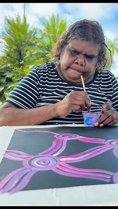 Ngapa Jukurrpa (Water Dreaming) by Maria Nampijinpa Brown-a sacred story of rain, soakages, and the life-giving paths water travels across Country. Available exclusively on www.nofixedaddress.art #aboriginalart #ArtWithMeaning #fineart #artwithheart | No Fixed Address