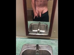 Early Morning Pee Desperation While Camping – Risky Public Pissing & Cumming In A Public Washroom