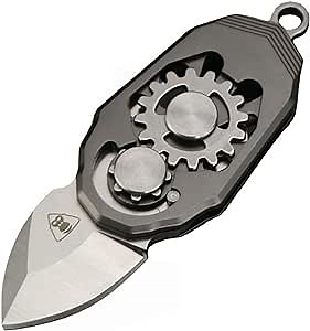 QHYITONTI Pocket Folding Knife the Shape of Beetle Keychain Knife Tactical gear Unique Gift EDC suitable for camping/hiking (Black)