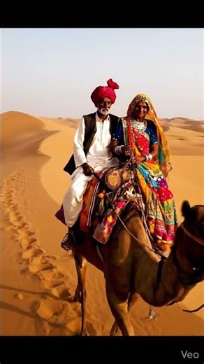 Old Rajasthani Couple Riding Camel in the Desert | Real Village Life of Rajasthan 🐪