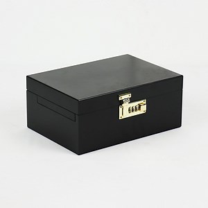 Custom Size Black Wooden Stash Box for Smoking