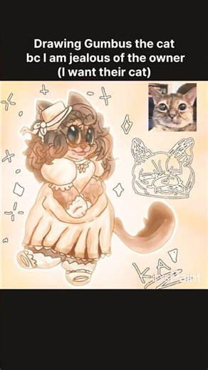 pretty dress lady Gumbus fanart ‪@gumbu.s‬ #fanart #art #speedpaint #ibispaintx #gumbus #cat