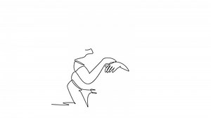 Animated self drawing of continuous line draw female dentist examining patient's teeth and giving tooth filling at dental clinic. Mouth health care treatment concept. Full length single line animation