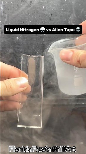 Liquid Nitrogen 🌧️ vs Alien Tape 👽 #Satisfying #Experiment #Science #ASMR #LiquidNitrogen