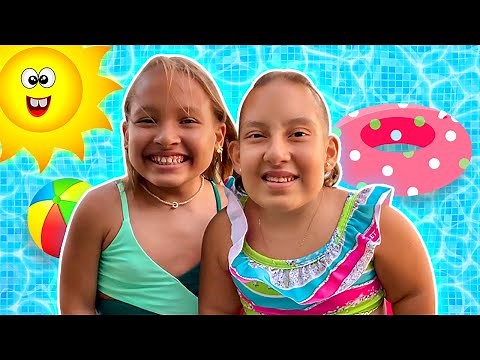 Maria Clara in a Fun Dream at the Pool with Carol (ft Gatinha das artes) - Família MC Divertida