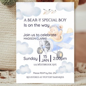 Cute Digital Teddy Bear Template Baby Shower Invitation Template for Canva Boy Baby Sprinkle Teddy Bear Theme Shower Idea for New Baby Party - Etsy Australia