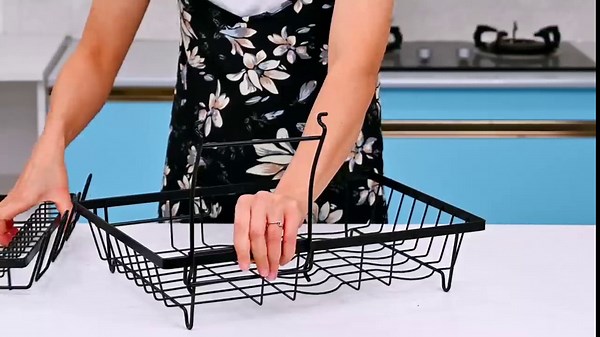 YZHDUXIU Dish Drying Rack, Large-Capacity Dish Rack with Automatic Drainboard, Dish Racks for Kitchen Counter, Durable Drying Rack for Countertop, Dish Drainer with Utensil Holder, 2-Tier Black