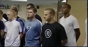 Soldiers learn how to take a shower