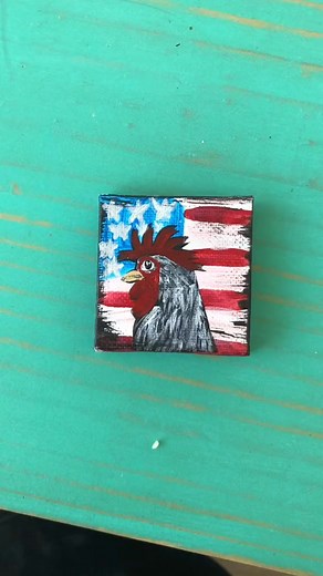 Flags and stripes 🇺🇸🎆🎇 #rooster #americana #mini art #pig #cows | Pencilbug