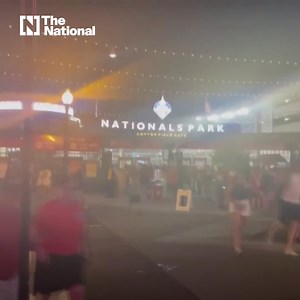 11K views · 60 reactions | “Two vehicles were involved in a shootout.” Crowd runs for safety after four shot outside baseball stadium in the US capital bit.ly/3wLj5t1 | The National | Facebook