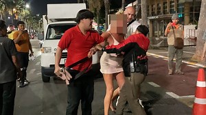 Moment Brit arrested 'for romping with partner on table in Thai hotel lobby'