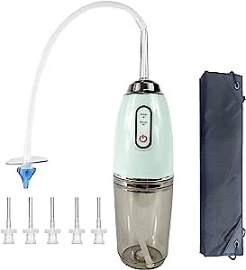 GNEGKLEAN Electric Ear Flushing Kit for Adults – Premium Ear Wax Removal Device – Safe and Effective Automatic Ear Cleaning Kit – Reusable Earwax Removal Kit with 3 Mode 6 Tip (Green)