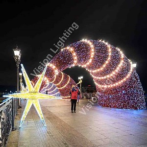 [Hot Item] Christmas Decoration 3D Programmable LED RGB Pixel Star Arch Sculpture Motif Light