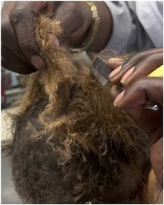 Cutting off severely matted hair | Rush Brush