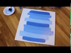 DIY Ombre Painted Canvas - how to create ombre blue paint canvas