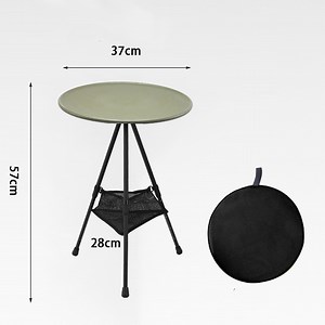 [Hot Item] Adjustable Tripod Table Easy to Lift, Small Round Table Foldable Portable Aluminum Alloy Outdoor Camping and Picnic