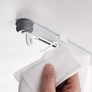 ZSTARR Retractable Ceiling Curtain Track, Measurement-Free Curtain Track 51''-94'',For Room Divider, Shower Curtain, Parallel bay window, RV Curtain Track (White)