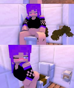 minecraft girl overflows toilet