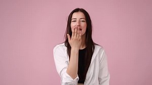 Video Emotional Girl Pink Background Concept Emotions