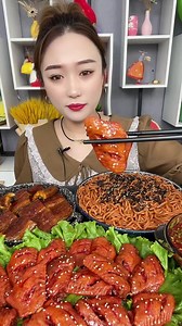 4.7K views · 281 reactions | Mukbang Chicken Wings - Spicy Fried Noodles - Grilled Eel | Daning Mukbang | Facebook