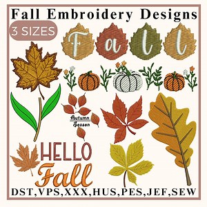 Fall Embroidery Design, Thanksgiving Embroidery Design, Leave Embroidery, Autumn Embroidery,hello Fall Embroidery, Machine Embroidery Design - Etsy Canada