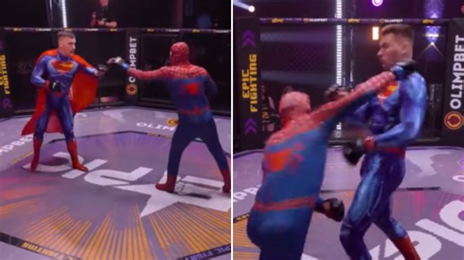 Spider-Man KOs Superman in absurd viral MMA fight