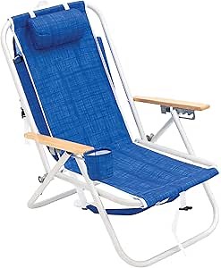 Rio Gear Deluxe Aluminum 4-Position Backpack Chair with Large Storage Pouch