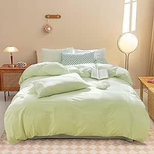 Wellboo Light Green Comforter Sets Full Sage Bedding Comforters Cotton Girls Boys Modern Solid Aloe Blue Quilts Soft Durable Blankets Women Men Grass Fresh Cyan Bed Full-80''*90''