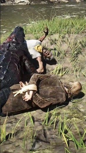 "Man Tied With Rope Forced to Watch Crocodile Attack Friend Near Canal! RDR2 #shorts