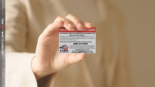 The Face Mask Exempt Card Con And The Group Behind It - SlashGear