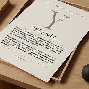 Yesenia Name Meaning Wall Art, Yesenia Name Origin Print Nursery Decor, Baptism Gift for Baby, Name Poster Card Printable DIGITAL DOWNLOAD - Etsy