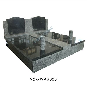 [Hot Item] Enduring Black Granite Memorial Double Headstones for Husband and Wife