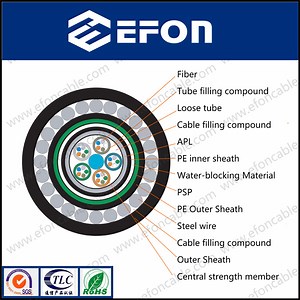 [Hot Item] Factory OEM 12 24 48 96 Core Outdoor Direct Burial Anti-Termite Submarine Fiber Optic Cable
