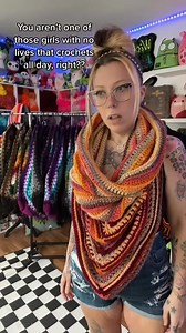 Definitely not one of those weird crochet girlies.. nope.. 😂 Pattern - Wild Oleander Hooded Scarf by us, @wickedlyhandmade Available on our website, Ravelry & etsy. #crochet #crochetpattern #wildoleanderhoodedscarf #wickedlyhandmade | Wickedly Handmade