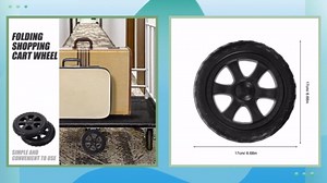 Mobestech Utility Cart Rolling Wheels 2pcs Shopping Cart Wheels Replacement for Shopping Basket Collapsible