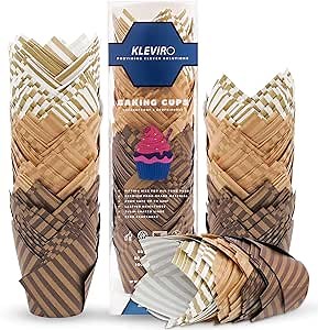 200 Pcs Tulip Cupcake Liners for Baking - Non-stick Heat Resistant and Greaseproof Baking Tulip Wrappers - Muffin Liners for Weddings, Birthdays, Anniversaries, for special occasions