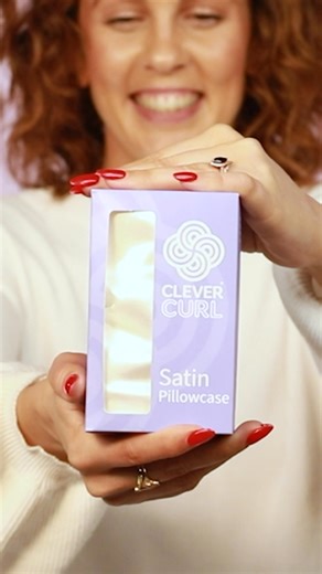 Sleep with ease and wake up to frizz-free curls! Meet the Clever Curl Satin pillowcase, made from 100% recycled material RPET Satin - an eco-friendly, vegan and cruelty free alternative to silk. Try it now! | Clever Curl