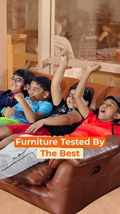1K views | Our furniture is tested and approved by kids  Who else can test our furniture to the extreme?  We don't hype about our strength, we show it to you  #furniture #sofa #recliner #recliners | Furnishka | Facebook