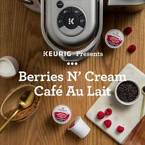 144K views · 487 reactions | This Berries N’ Cream Café Au Lait recipe will satisfy all of your morning cravings in 3 simple steps. | Keurig | Facebook