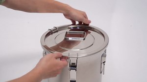 304 Stainless Steel Storage Bucket, Metal Food Storage Containers, 3Gal/405OZ Airtight Canister with Locking Lid, Kitchen Jar for Rice Flour Sugar Grain Cereal Coffee Bean