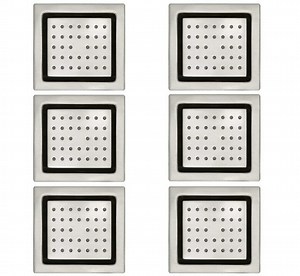 [Hot Item] Concealed Installation Body Jet Shower SPA Brass Square Massage Jets Spray Body Shower Body Spray Nicke 6PCS /Set