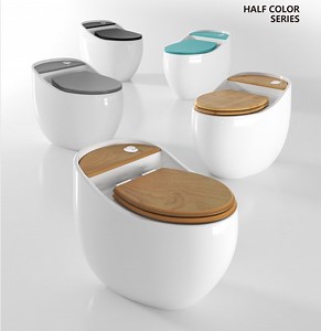 [Hot Item] Bathroom Toilet Colorful Egg Shape One Piece Toilet Bowl Small Size Toilet Easy Clean Siphon Jet Flush Toilet Water Closet Toilet