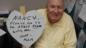 Adult prom proposal for couple married 50 years