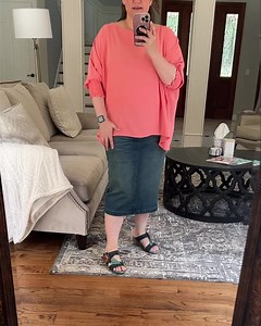 Be Girl Classic Midi Denim Skirt ~ Vintage This is our classic midi skirt Vintage Wash wash denim skirt Runs true to size! 28” length These denim skirts have LOTS of stretch! Available in XS, Small, Medium, Large, XL, 2X, 3X for only 34.99! To order, click here 👉🏻 https://froufroucollection.com/search?q=Classic midi denim | Frou Frou Collection