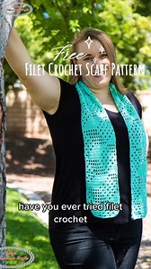 Illusion crochet scarf in filet crochet! Free pattern ---> https://www.nickishomemadecrafts.com/filet-crochet-scarf-pattern-cubes/ . . . . . #crochetscarf #filetcrochet #crochetinspo #crochetideas | Crochet Patterns & Tutorials by Nicki's Homemade Crafts